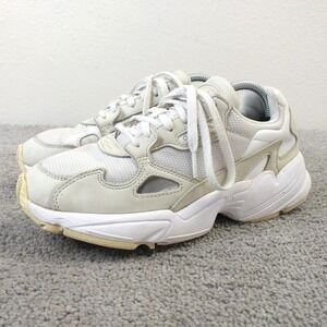 Adidas Falcon Womens Size 6 Running Shoes Low Top White Cream Sneakers B28128
